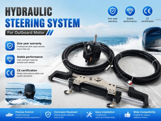100HP/150HP/200HP/300HP/350HP/700HP Hydraulic Outboard Steering Kit Boat Marine  with Full Set of Accessories